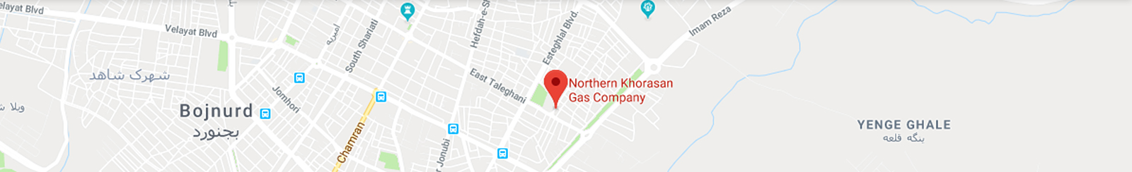 نقشه شرکت گاز خراسان شمالی